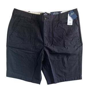 Hollister Epic Flex Flat Front Shorts Men’s 36 Black 9” Inseam NWT